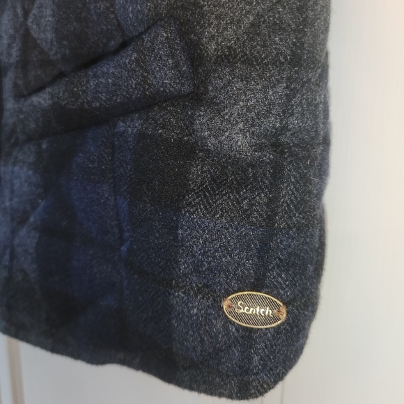 wool blend quilted plaid vest Women's Sz Medium SCOTCH & SODA - Picture 8 of 16